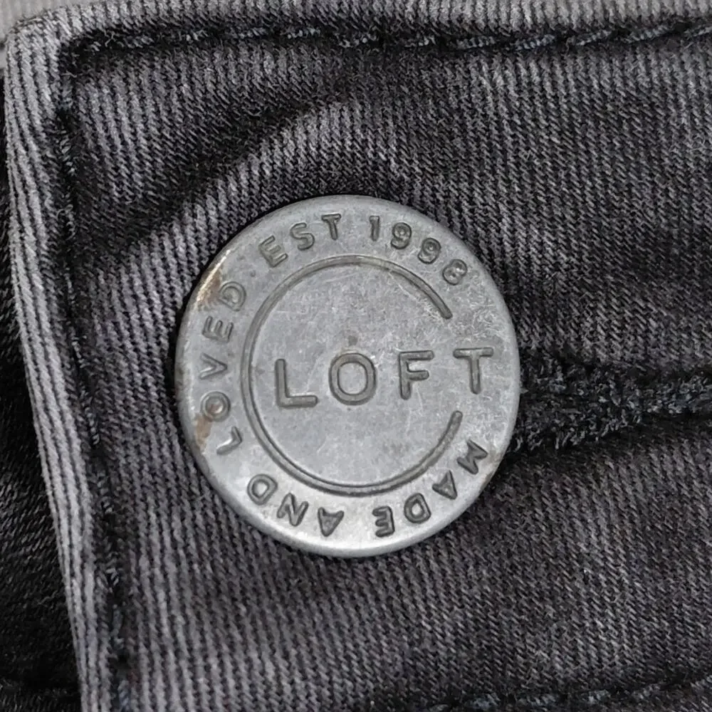 Loft Made And Loved Black Slim Stretch Jeans Women Size 12